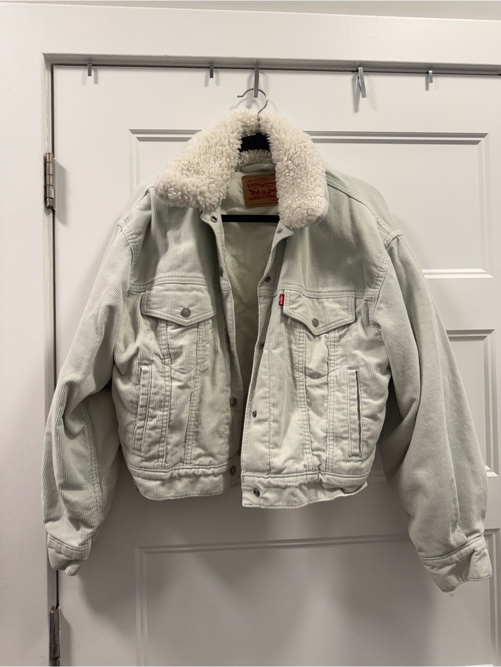 Levi's Cream Corduroy Jacket with Sherpa Collar